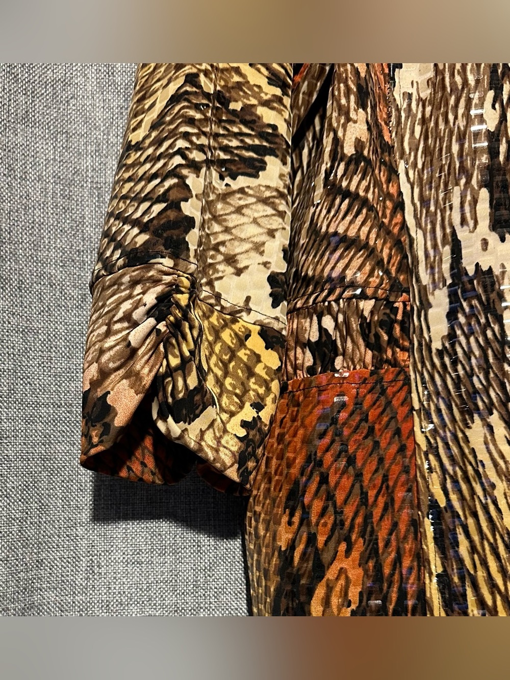 Erin London Snake-Print Full Zip Jacket Y2K Eclectic, Western Glam Size 1X - Picture 5 of 10